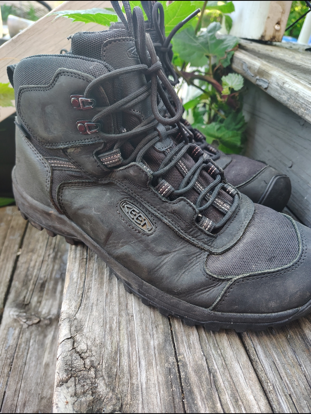 Keen Men's Dark Brown Lace-Up Hiking Work Boots Size 14 Men